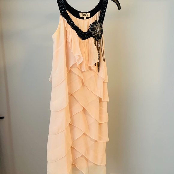20’s Inspired Silk Embellished Layered Dress Small - Picture 2 of 7